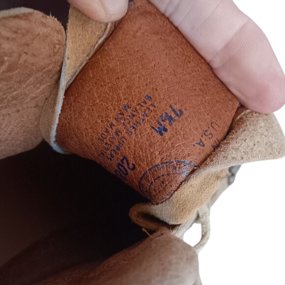 7.5 Womens Hiking Boots 80s Vintage Vibram Waffle Sole Mountaineering Wolverine - Picture 8 of 10